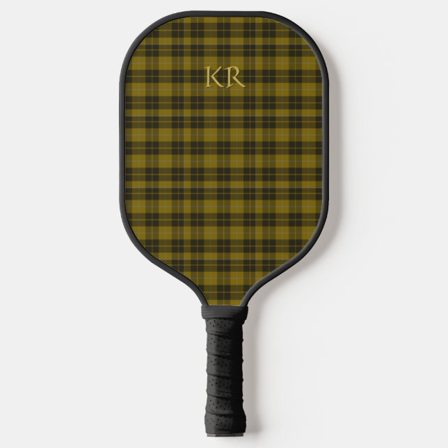 Barclay Tartan with your initials, Scottish Plaid Pickleball Paddle (Front)