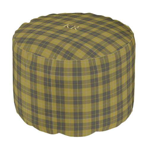 Barclay Tartan with your initials Scottish Plaid Pouf