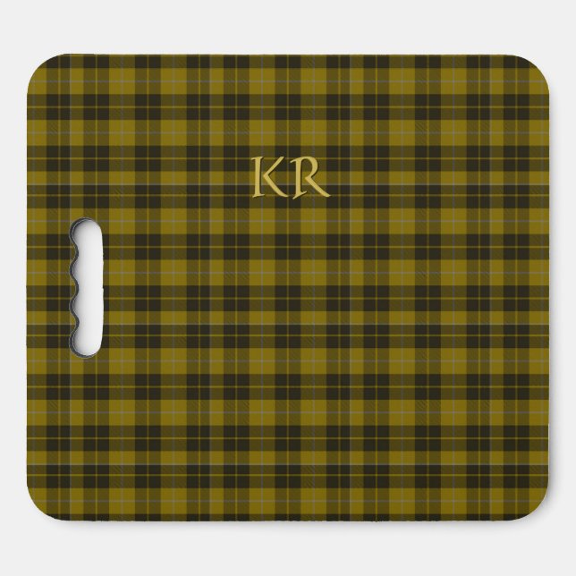 Barclay Tartan with your initials, Scottish Plaid Seat Cushion (Front Horizontal)
