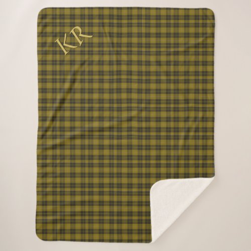 Barclay Tartan with your initials Scottish Plaid Sherpa Blanket