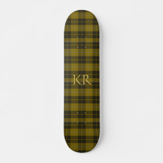 Barclay Tartan with your initials, Scottish Plaid Skateboard
