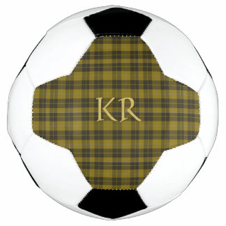 Barclay Tartan with your initials, Scottish Plaid Soccer Ball