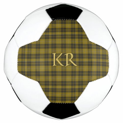 Barclay Tartan with your initials Scottish Plaid Soccer Ball