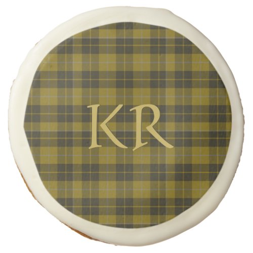 Barclay Tartan with your initials Scottish Plaid Sugar Cookie