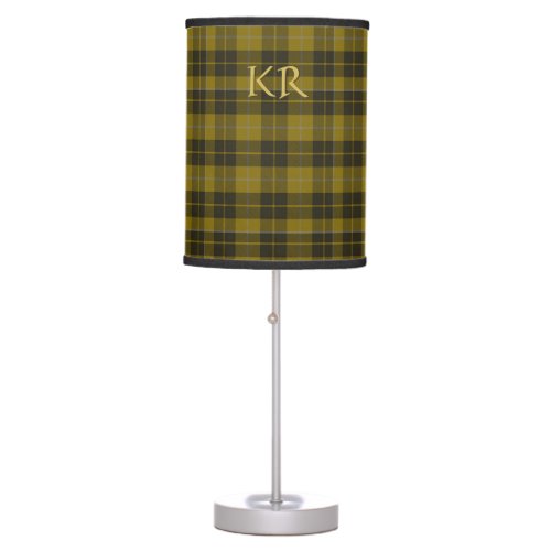 Barclay Tartan with your initials Scottish Plaid Table Lamp