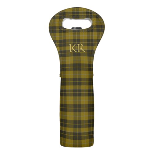 Barclay Tartan with your initials Scottish Plaid Wine Bag