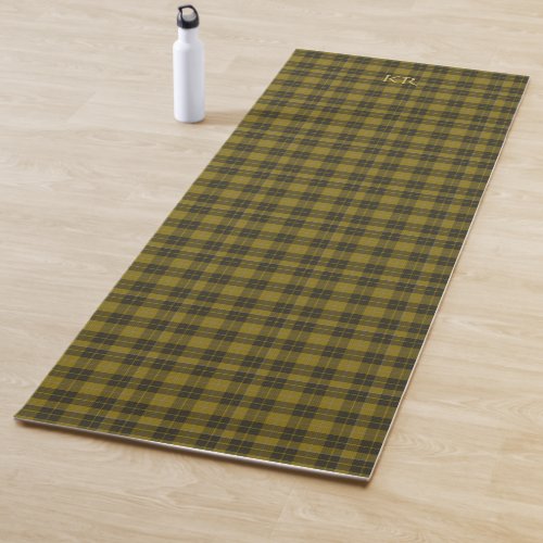 Barclay Tartan with your initials Scottish Plaid Yoga Mat