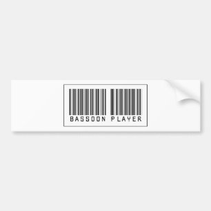 Barcode Bassoon Player Bumper Sticker