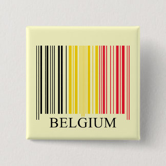Barcode Belgium Flag Pinback Button