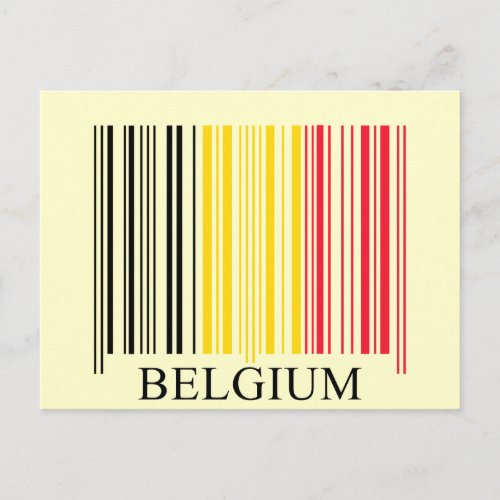 Barcode Belgium Flag Postcard