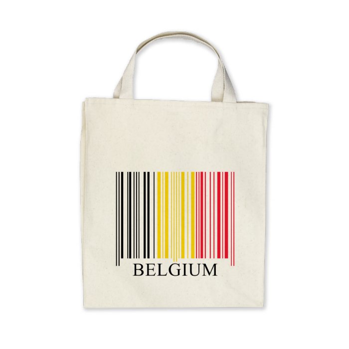 Barcode Belgium Flag Tote Bags