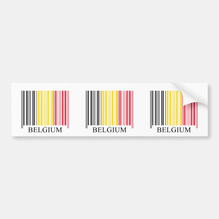 Barcode Belguim Flag Bumper Stickers
