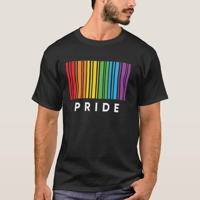 Barcode Bisexual Pride Lgbt Lesbian Gay Flag T-Shirt (Front)