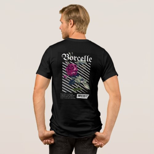 Barcode Bloom _ Modern Rose Tri_Blend Shirt