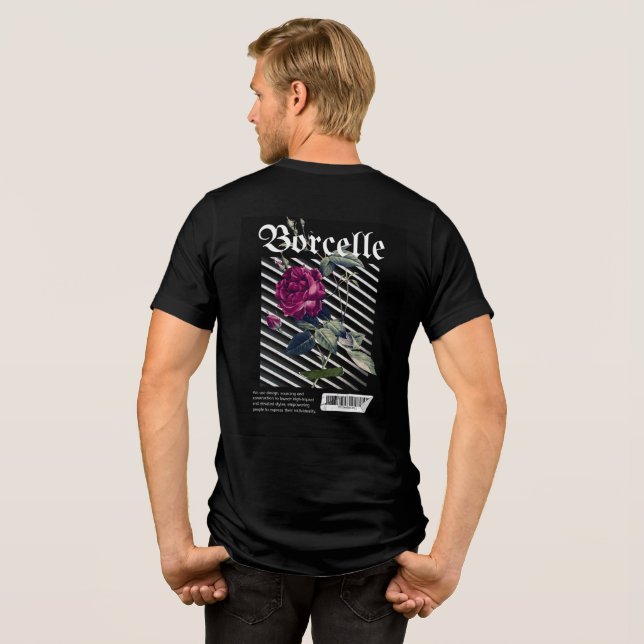 Barcode Bloom - Modern Rose Tri-Blend Shirt (Back Full)