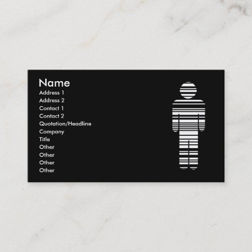 Customizable barcode boy business card template