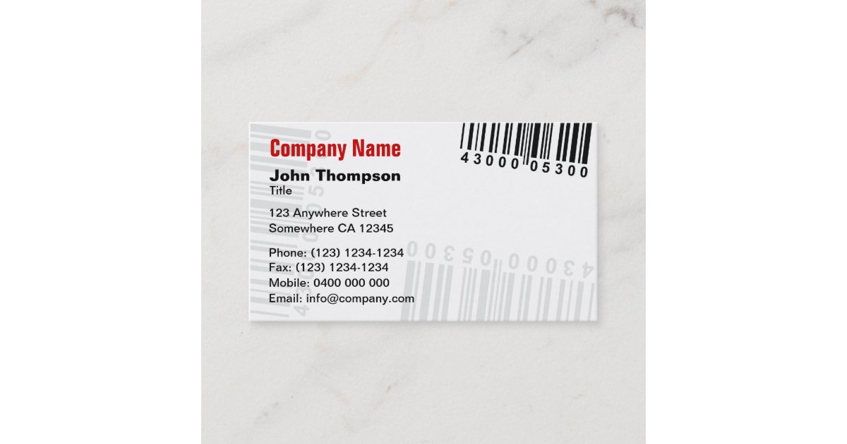 Barcode Business Card Zazzle