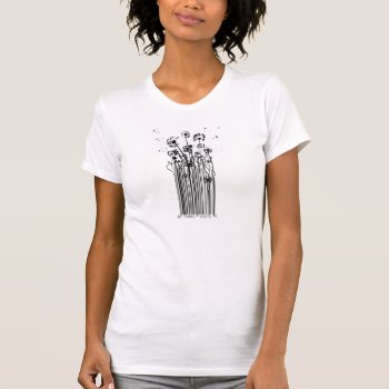 Barcode Dandelion Silhouette T-shirt by DangerMouthdesign at Zazzle
