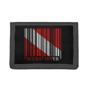 Barcode Dive Flag Funny Scuba Gift Idea Trifold Wallet