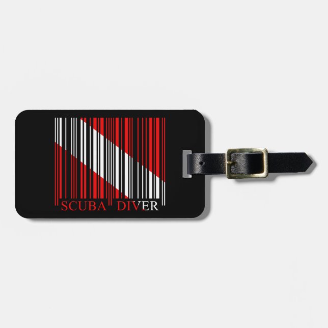 Barcode Dive Flag Luggage Tag (Front Horizontal)