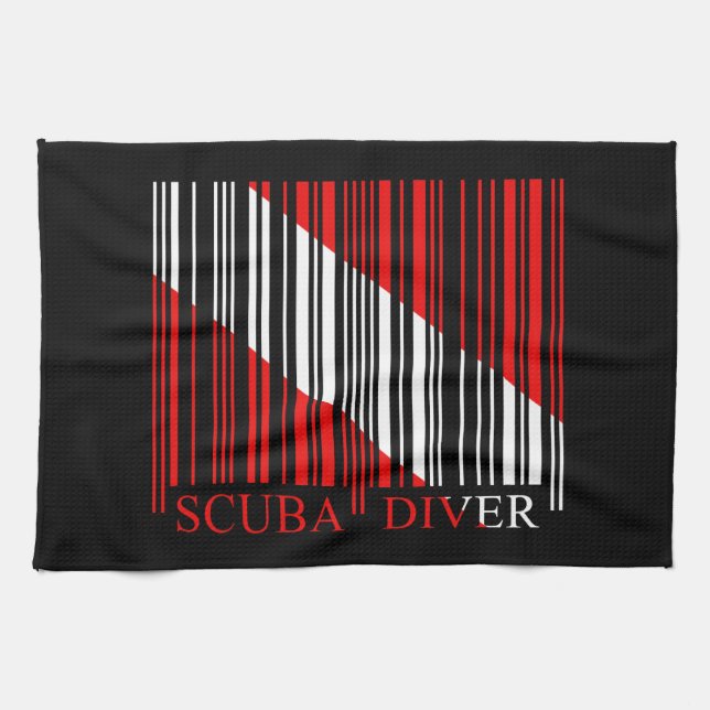 Barcode Dive Flag Towel (Horizontal)