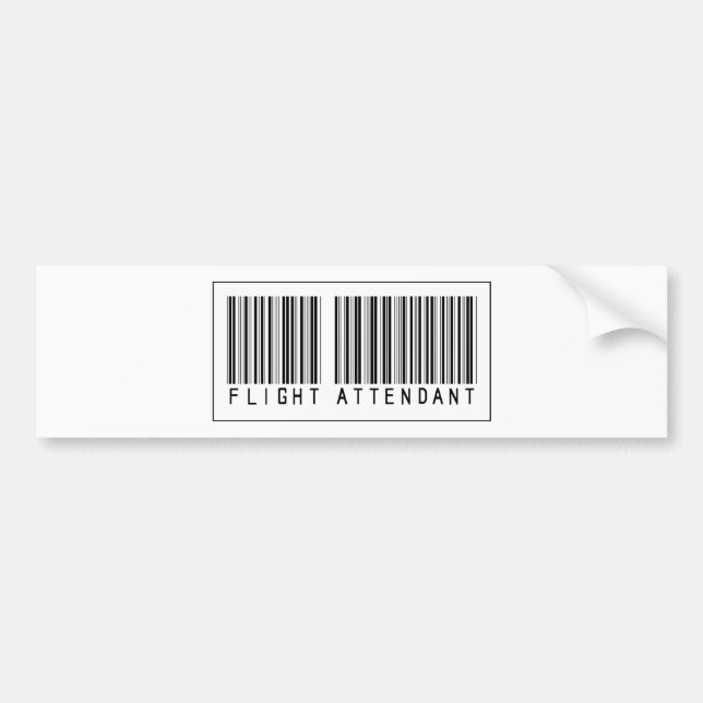 Barcode Flight Attendant Bumper Sticker (Front)