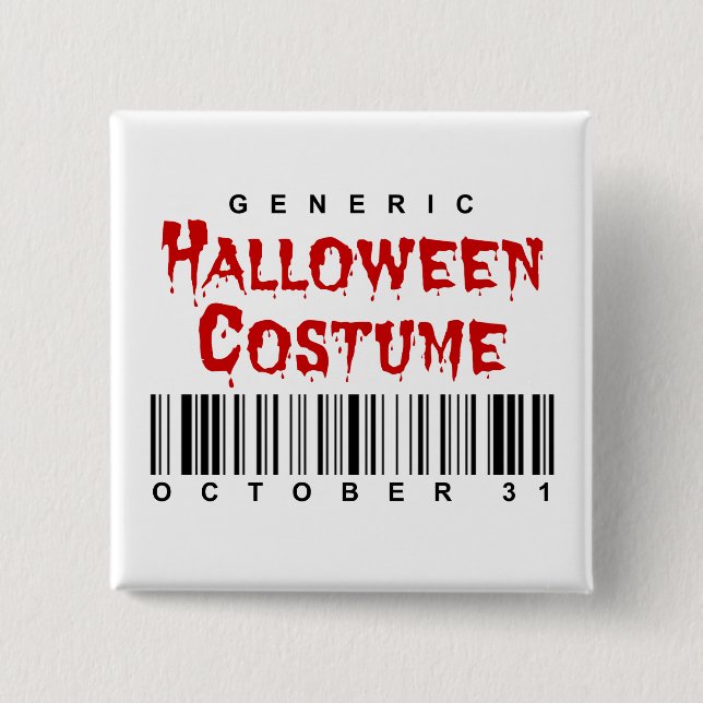 Barcode Generic Halloween Costume Button (Front)