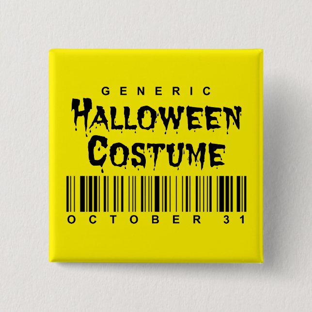 Barcode Generic Halloween Costume Button (Front)