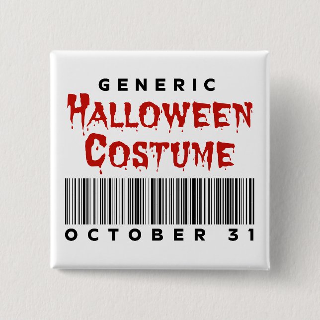 Barcode Generic Halloween Costume October 31 Button (Front)