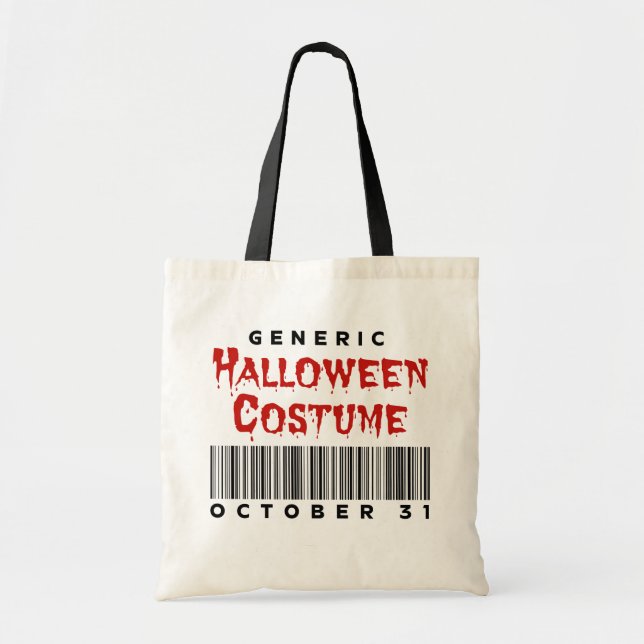Barcode Generic Halloween Costume October 31 Tote Bag (Front)
