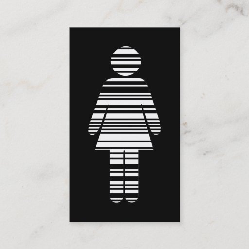 Customizable barcode girl business card template