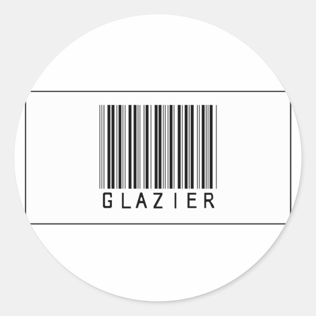 Barcode Glazier Classic Round Sticker (Front)