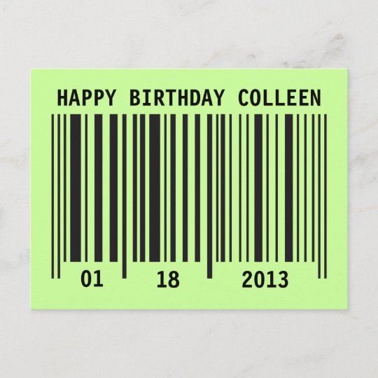 Barcode Happy Birthday postcard | Zazzle.com