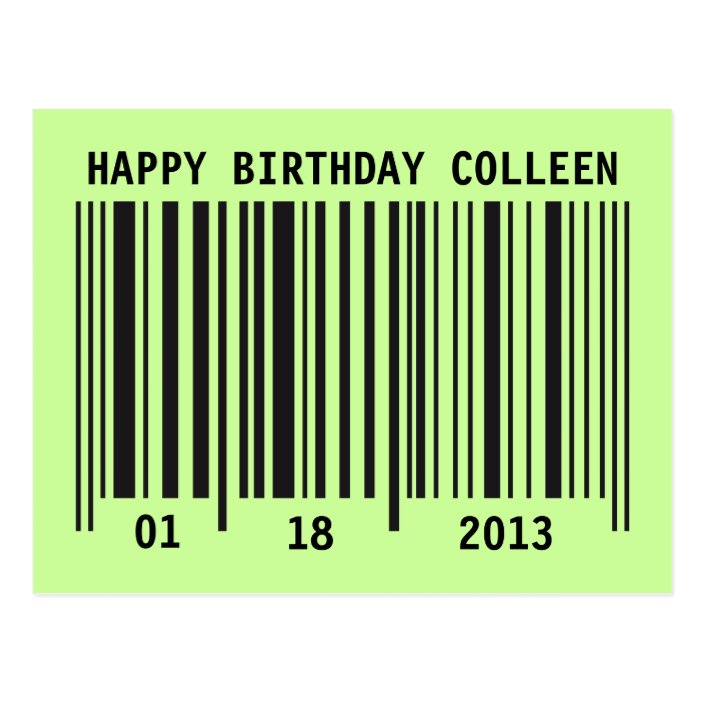 Barcode Happy Birthday postcard | Zazzle.com