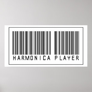 Barcode Harmonica Player Poster
