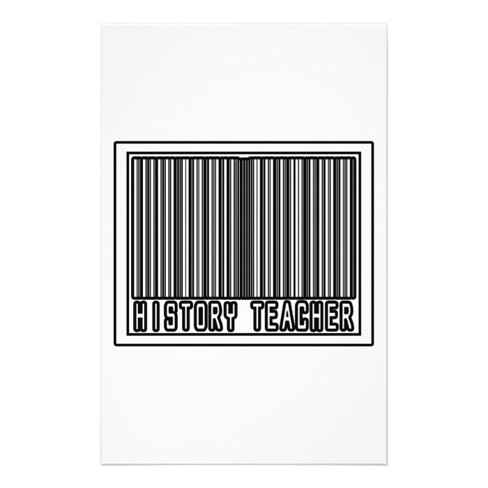 Barcode History Teacher Personalized Stationery