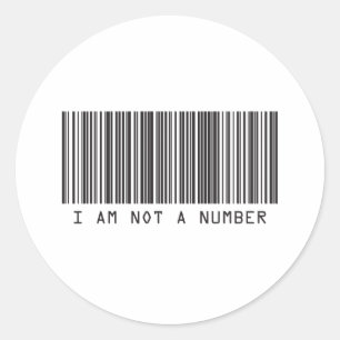 Barcode - I Am Not  A Number Classic Round Sticker