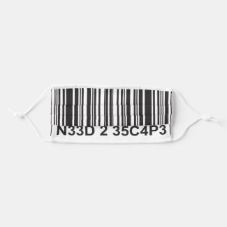 Barcode leetspeak - Need to Escape Cloth Face Mask