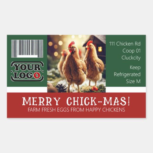 Barcode Logo Christmas Fun Quote Egg Carton Chicks Rectangular Sticker