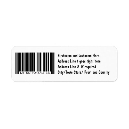 Barcode _ Not for Sale Label