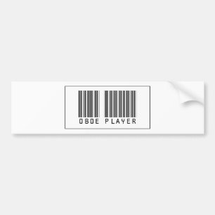 Barcode Oboe Player Bumper Sticker