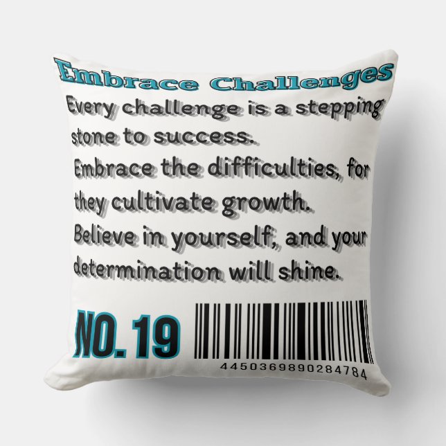 Barcode of Growth: NO.19 Throw Pillow (Front)