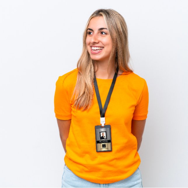 Barcode Photo Name ID Card Vertical Metallic Badge (Barcode Photo Name ID Card Vertical Metallic Badge)