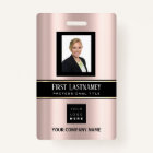 Barcode Photo Name ID Card Vertical Rose Gold VIP