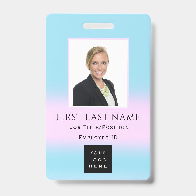 Barcode Photo Name IDCard NURSE Health Doctor BLUE Badge (Front)