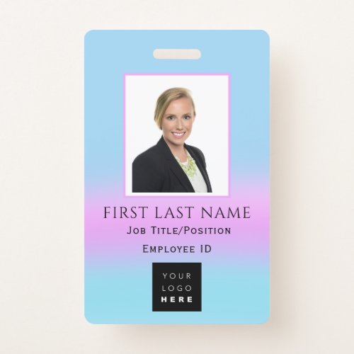 Barcode Photo Name IDCard NURSE Health Doctor Pink Badge