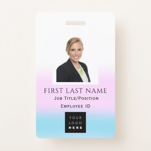 Barcode Photo Name IDCard NURSE Health Doctor Pink Badge