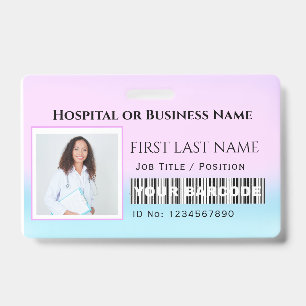 Barcode Photo Nurse Doctor Health Care Horisontal Badge