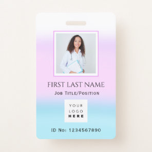 Barcode Photo Nurse Doctor Health Care ID Pink Badge