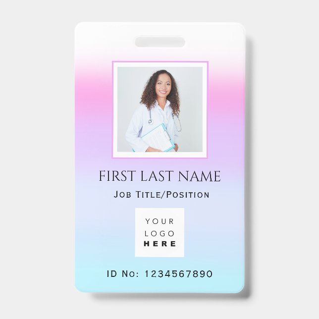 Barcode Photo  Nurse Doctor Health Care IDCard Badge (Front)